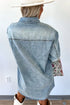 Loose H Line Raw Hem Denim T Shirt Dress
